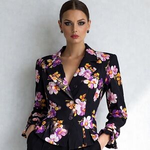 Runway Silk Zadig & Voltaire Défilé • Tessa Peonies Blouse • S